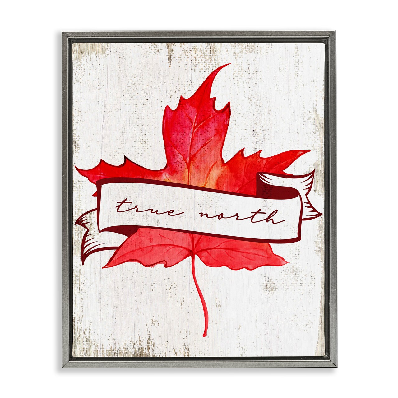 Stupell Industries True North Maple Leaf Floating Frame, design by Lil' Rue